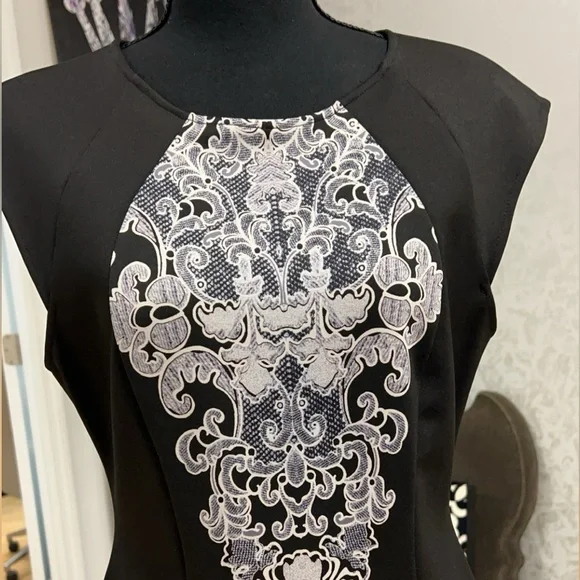 Donna Morgan Lace Black & White Dress - Picture 3 of 8